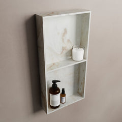 MONDIAZ EASY Nis 59,5x29,5cm in solid surface kleur Frappe. 2 vakken geschikt voor in- of opbouw