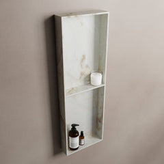 MONDIAZ EASY Nis 59,5x29,5cm in solid surface kleur Frappe. 3 vakken  geschikt voor in- of opbouw