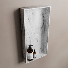 MONDIAZ EASY Nis 59,5x29,5cm in solid surface kleur Glace. 1 vak  geschikt voor in- of opbouw