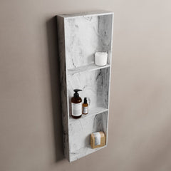MONDIAZ EASY Nis 89,5x29,5cm in solid surface kleur Glace. 3 vakken  geschikt voor in- of opbouw