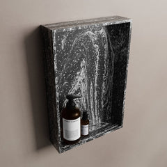 MONDIAZ EASY Nis 44,5x29,5cm in solid surface kleur Lava. 1 vak  geschikt voor in- of opbouw