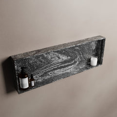 MONDIAZ EASY Nis 89,5x29,5cm in solid surface kleur Lava. 1 vak  geschikt voor in- of opbouw