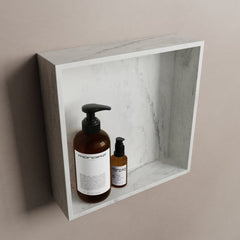 MONDIAZ EASY Nis 29,5x29,5cm in solid surface kleur Opalo. 1 vak  geschikt voor in- of opbouw