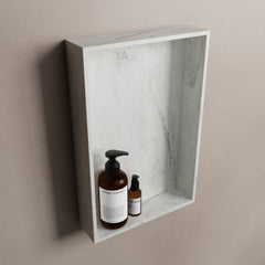 MONDIAZ EASY Nis 44,5x29,5cm in solid surface kleur Opalo. 1 vak  geschikt voor in- of opbouw