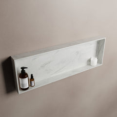 MONDIAZ EASY Nis 89,5x29,5cm in solid surface kleur Opalo. 1 vak  geschikt voor in- of opbouw