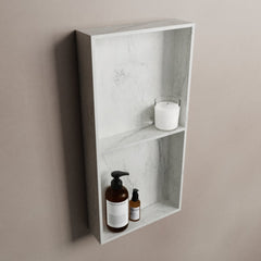 MONDIAZ EASY Nis 59,5x29,5cm in solid surface kleur Opalo. 2 vakken geschikt voor in- of opbouw