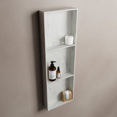 MONDIAZ EASY Nis 89,5x29,5cm in solid surface kleur Opalo. 3 vakken  geschikt voor in- of opbouw