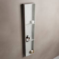 MONDIAZ EASY Nis 149,5x29,5cm in solid surface kleur Opalo. 3 vakken  geschikt voor in- of opbouw