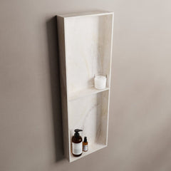 MONDIAZ EASY Nis 59,5x29,5cm in solid surface kleur Ostra. 3 vakken  geschikt voor in- of opbouw