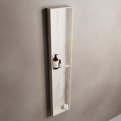 MONDIAZ EASY Nis 89,5x29,5cm in solid surface kleur Ostra. 2 vakken geschikt voor in- of opbouw
