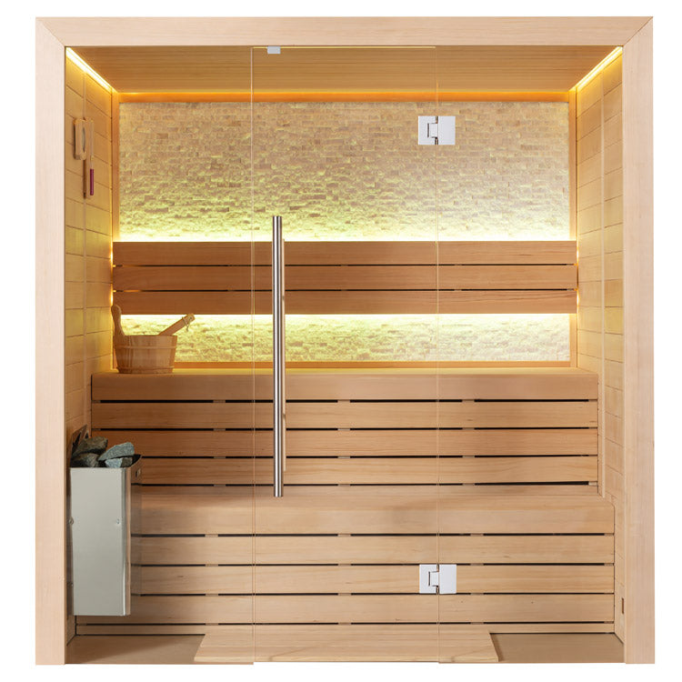 AWT Sauna E1604B Hemlock 180x150 9kW TheWall Bi-O