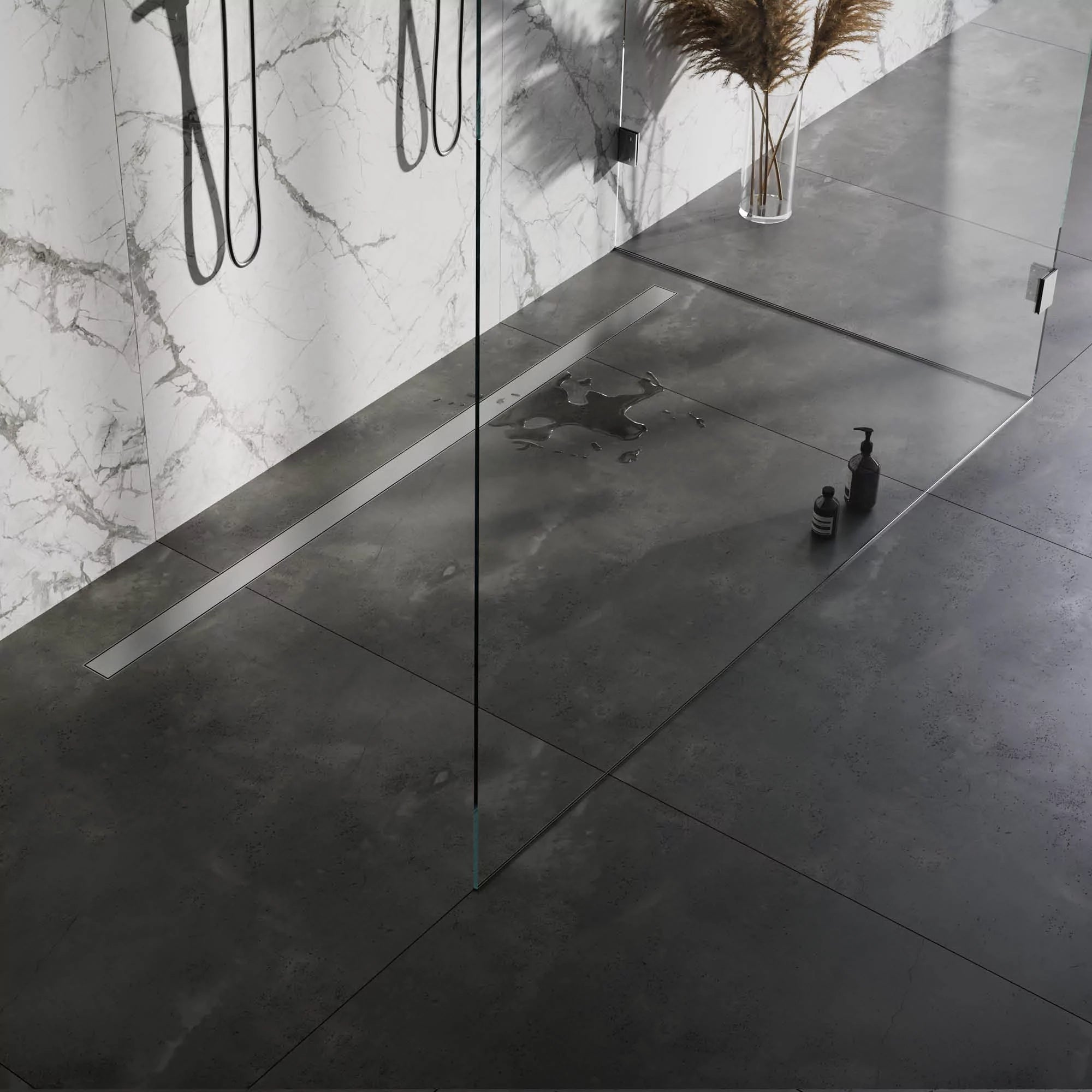 BRAUER Douchegoot met multifunctioneel rooster en flens 7 x 180 RVS geborsteld