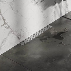 BRAUER Douchegoot met standaard rooster en flens voor wandmontage 7 x 80 RVS geborsteld