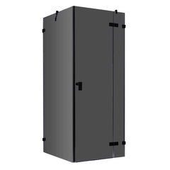 AWT Duschabtrennung LAS1000-B schwarz 100x100 rechts