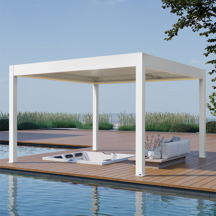 AWT Pergola extreem - wit/antraciet - elektrisch