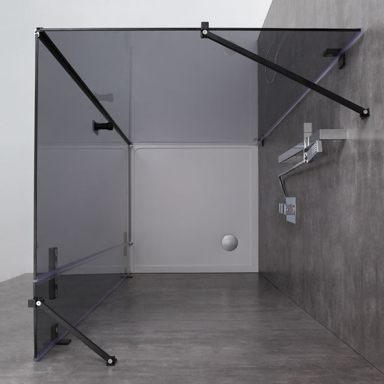 AWT Duschabtrennung LAS1200-B schwarz 120x90 rechts