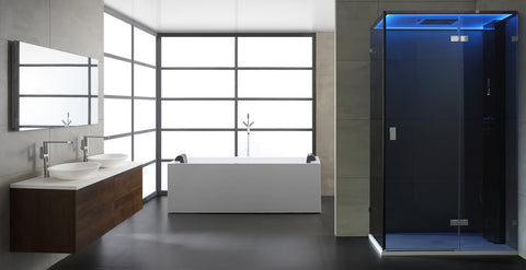 AWT Dampfdusche LD107F15 schwarz 120x90 rechts