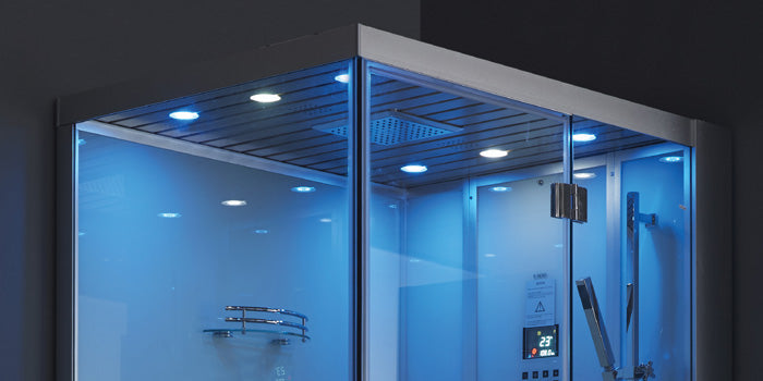 AWT Stoomcabine/douche in nis DZ972F8 zwart/150x95