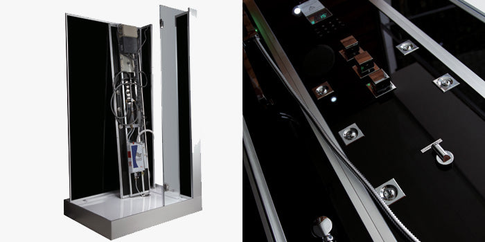 AWT Stoomcabine/douche in nis DZ972F8 zwart/150x95