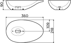 Clou First fonteinkom - 36x21.8cm - zonder kraangat - met plug - wit