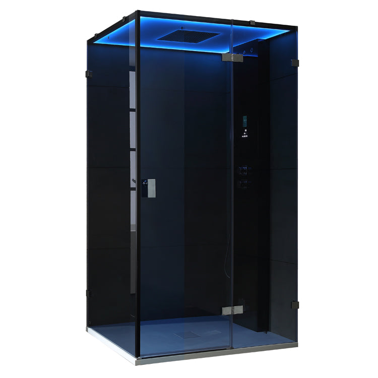 AWT Dampfdusche LD107F15 schwarz 120x90 rechts