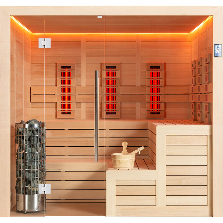 AWT Sauna E1613B-IR Hemlock 200x180 9kW Cilindro