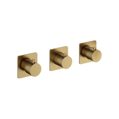 Hotbath Gal GL7067 inbouw thermostaat met 2 stopkranen horizontale of verticale plaatsing Geborsteld Nikkel PVD