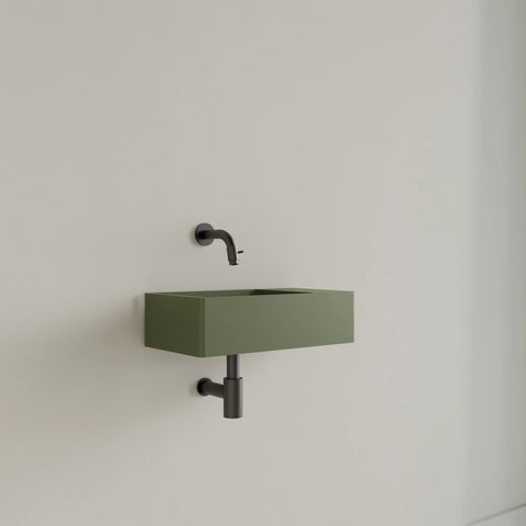 Fontein Gliss Design Freya Solid Marble Mat olijf groen - 40x22x10 cm