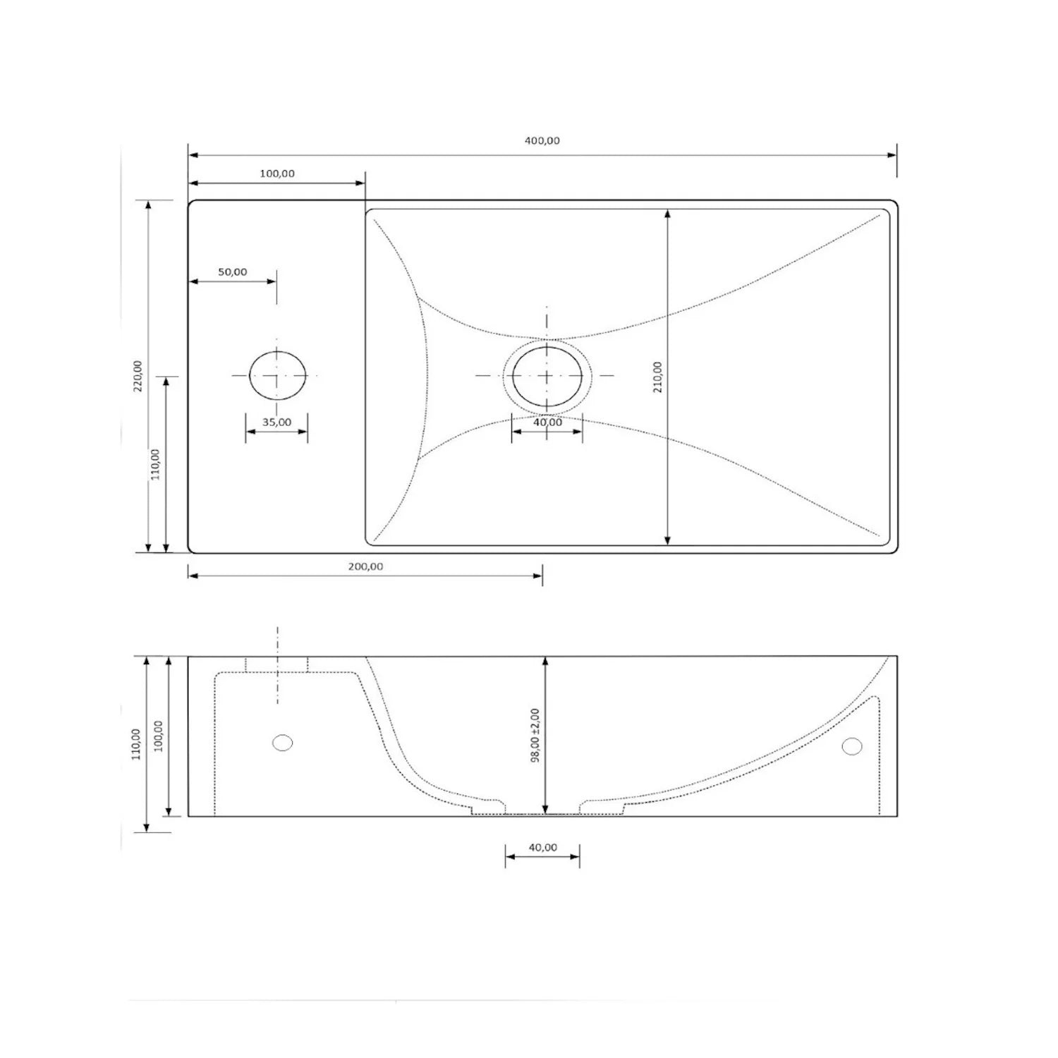 Fontein Gliss Design Freya Solid Marble glans wit - 40x22x10 cm