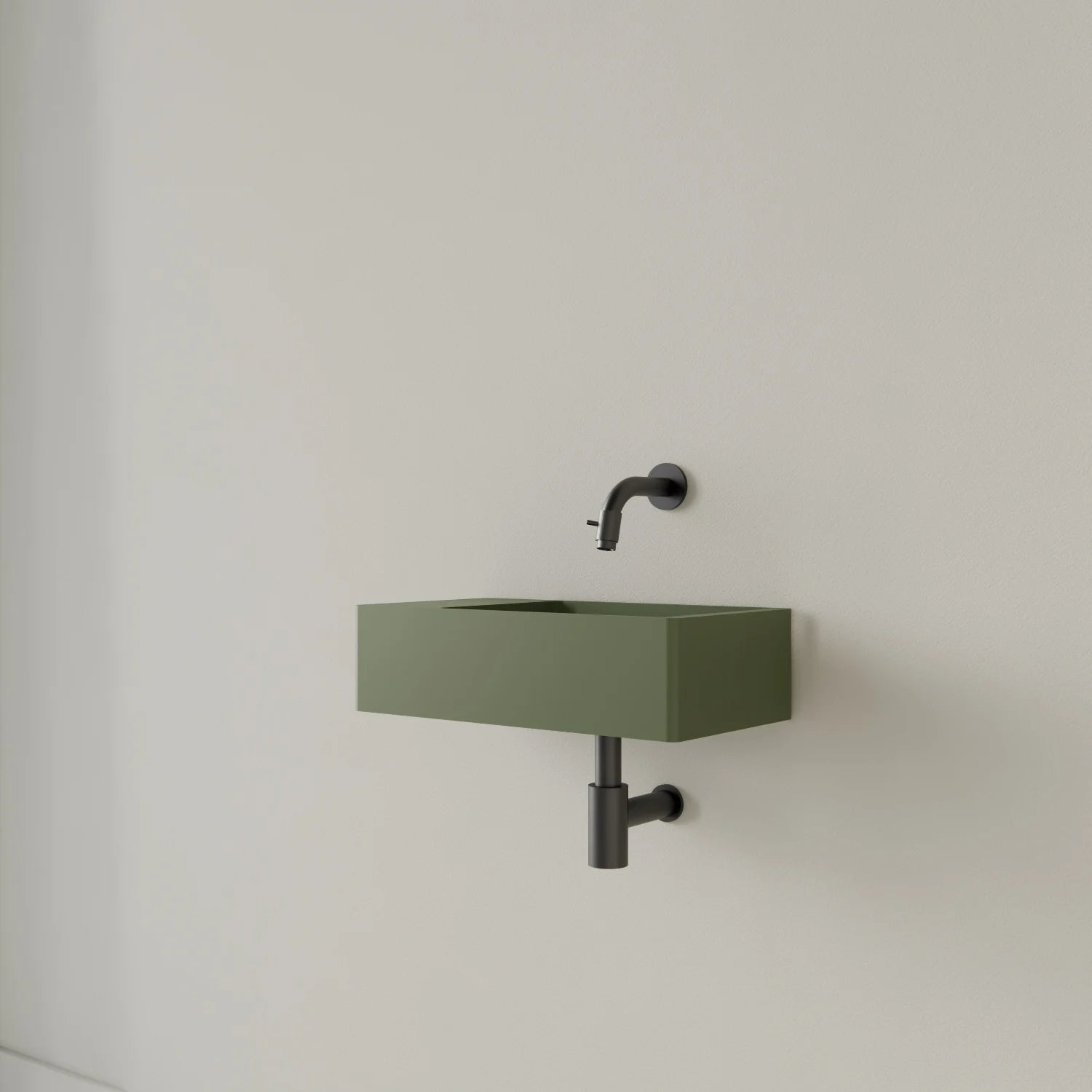 Fontein Gliss Design Freya Solid Marble Mat olijf groen - 40x22x10 cm