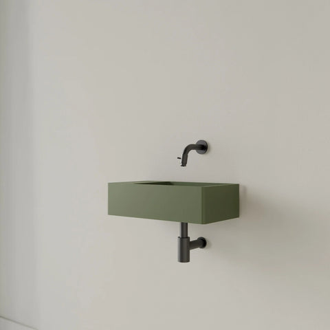 Fontein Gliss Design Freya Solid Marble Mat olijf groen - 40x22x10 cm
