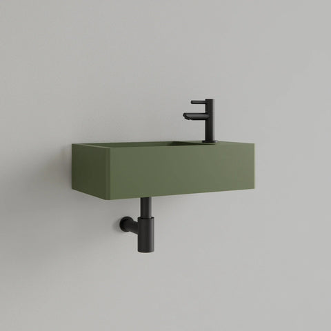 Fontein Gliss Design Freya Solid Marble Mat olijf groen - 40x22x10 cm
