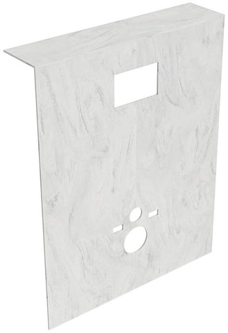 MONDIAZ HOPE Toiletplaat SET solid surface achterwand 100x125cm met Planchet 100x23cm in de kleur Opalo, voorgeboord.