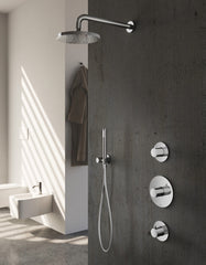 Hotbath IBS1 Buddy inbouw doucheset - ronde 3 standen handdouche - 25cm hoofddouche - plafondbuis 15cm - glijstang - Geborsteld Nikkel