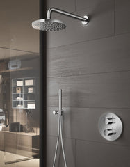 Hotbath IBS1A Buddy inbouw doucheset - ronde 3 standen handdouche - 25cm hoofddouche - wandarm - glijstang - Geborsteld Nikkel
