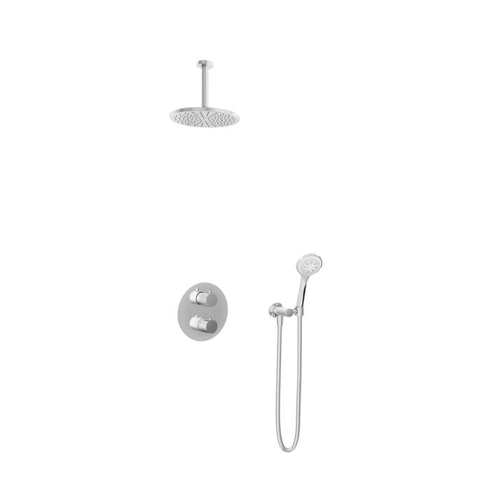 Hotbath IBS1A Buddy inbouw doucheset - ronde 3 standen handdouche - 20cm hoofddouche - plafondbuis 15cm - zonder glijstang - Chroom