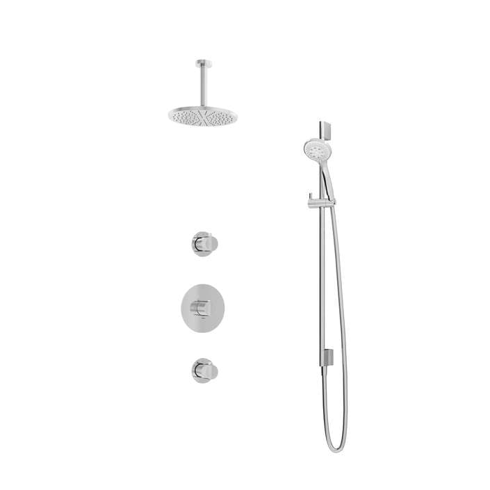 Hotbath IBS1 Buddy inbouw doucheset - ronde 3 standen handdouche - 20cm hoofddouche - plafondbuis 15cm - glijstang - Chroom
