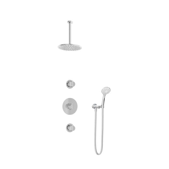 Hotbath IBS1 Buddy inbouw doucheset - ronde 3 standen handdouche - 20cm hoofddouche - plafondbuis 30cm - zonder glijstang - Chroom