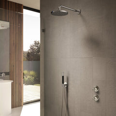 Hotbath Cobber IBS7009 inbouw doucheset - staafhanddouche - 30cm hoofddouche - plafondbuis 15cm - glijstang - Geborsteld Nikkel