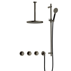 Hotbath Cobber IBS70 inbouw doucheset - ronde handdouche - 25cm hoofddouche - 30cm plafondbuis - glijstang - Verouderd IJzer