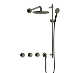 Hotbath Cobber IBS70 inbouw doucheset - ronde handdouche - 25cm hoofddouche - wandarm - glijstang - Verouderd IJzer