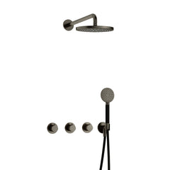 Hotbath Cobber IBS70 inbouw doucheset - ronde handdouche - 25cm hoofddouche - wandarm - wandhouder - Verouderd IJzer