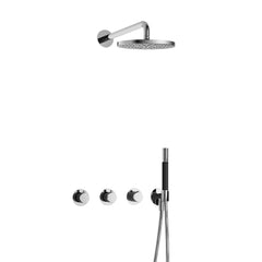 Hotbath Cobber IBS70 inbouw doucheset - ronde handdouche - 25cm hoofddouche - 30cm plafondbuis - glijstang - Geborsteld Zwart PVD