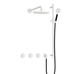 Hotbath Cobber IBS70 inbouw doucheset - ronde handdouche - 25cm hoofddouche - wandarm - glijstang - Mat Wit