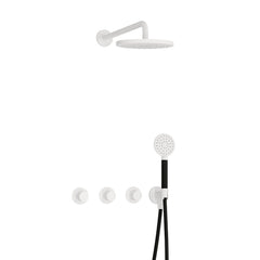 Hotbath Cobber IBS70 inbouw doucheset - ronde handdouche - 25cm hoofddouche - wandarm - wandhouder - Mat Wit