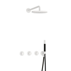 Hotbath Cobber IBS70 inbouw doucheset - staafhanddouche - 25cm hoofddouche - wandarm - wandhouder - Mat Wit