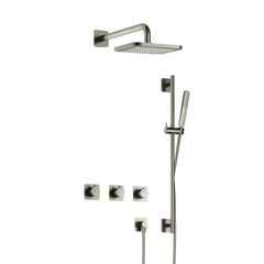 Hotbath Gal IBSGL70 inbouw doucheset met 2 stopkranen met glijstang - Geborsteld Nikkel