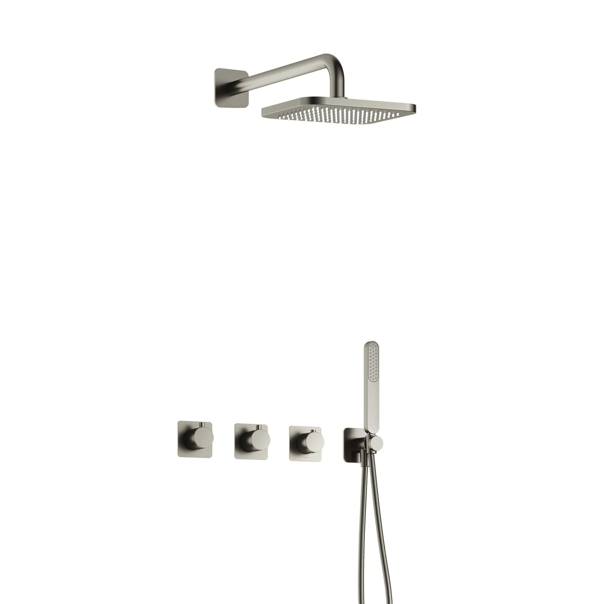 Hotbath Gal IBSGL70 inbouw doucheset met 2 stopkranen - Geborsteld Nikkel