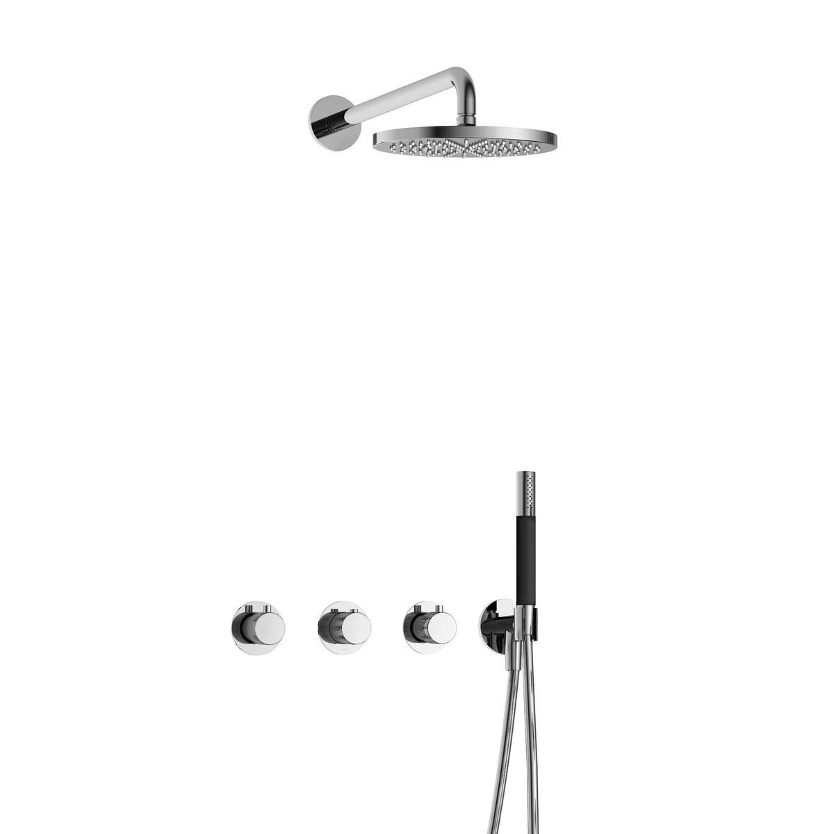 Hotbath Cobber X IBSX70 inbouw doucheset - staafhanddouche - 20cm hoofddouche - 15cm plafondbuis - glijstang - Geborsteld Koper PVD