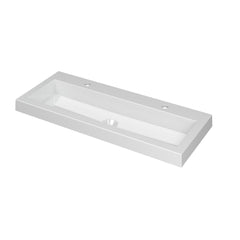 Ink Dock Wastafel Polystone met 2 kraangaten - Mat Wit - 100x40 cm - 3415322